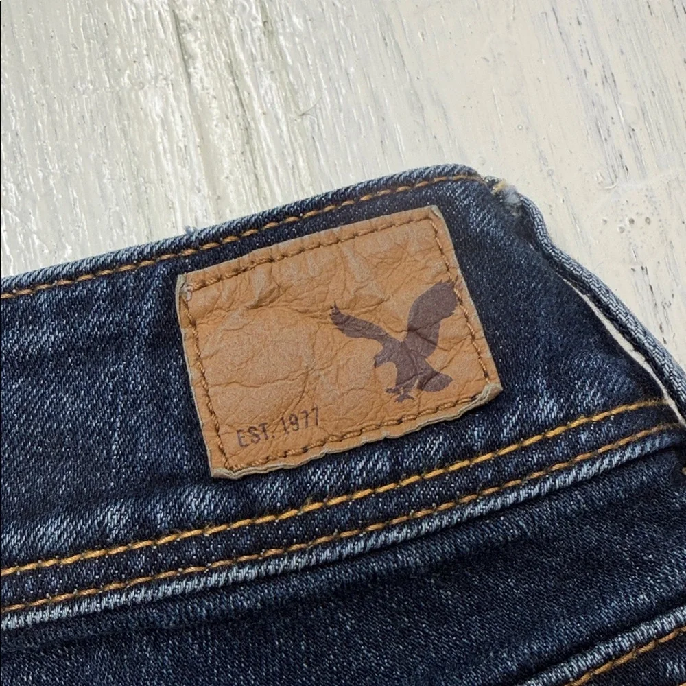 American Eagle Kick Boot Stretch Blue Jeans Sz 6 - Picture 9 of 11